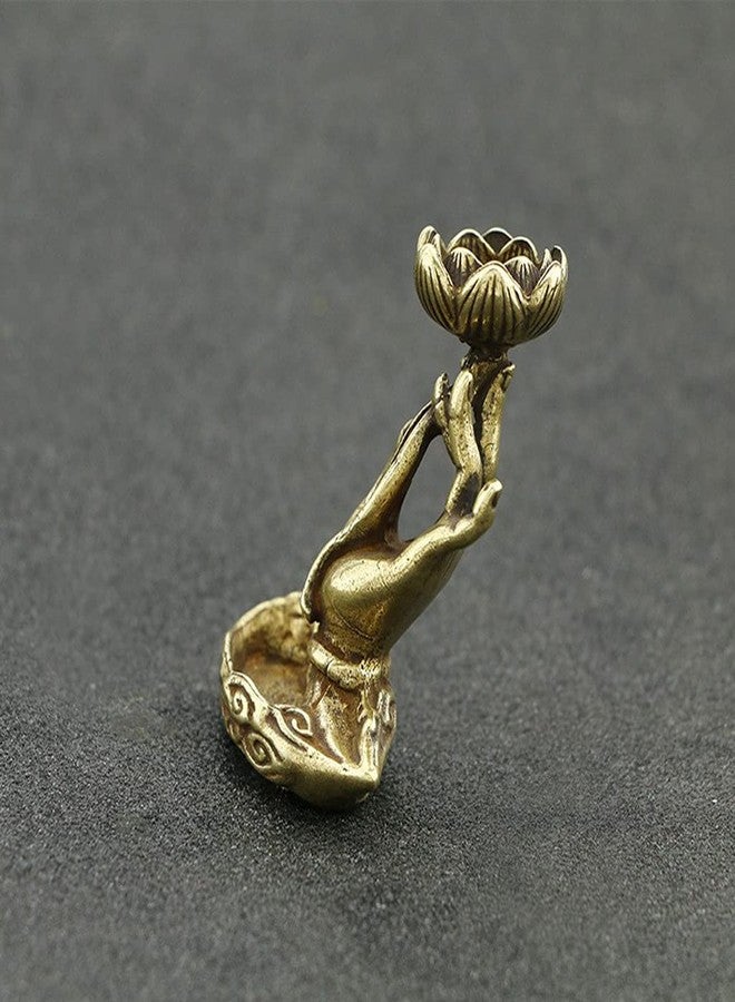 JAGTRADE Incense for Burner Buddha Hand Lotus Backflow Incense Holder Metal ?Censer for Home Bedroom Living Room Decoration, 6x3.9x2.3cm - Image 3